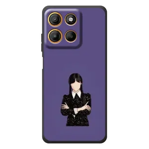 Чохли Венсдей на Motorola Moto G17 Уенсдей (AlphaPrint) (Венздей у чорному)