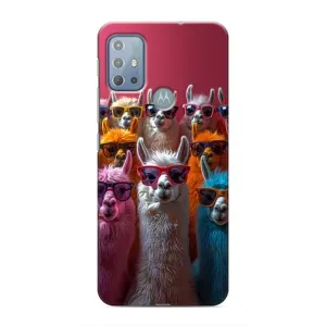 Чехол с принтом «Ламы в очках» для Motorola MOTO G20