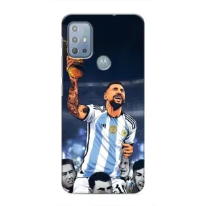 Чохли для Motorola MOTO G20 (Leo чемпіон) (AlphaPrint) (Мессі з кубком)