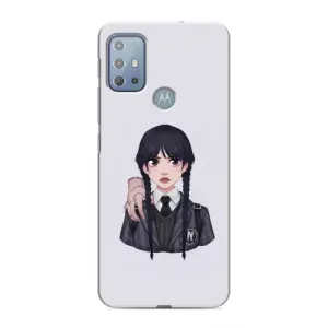 Чехлы Венсдей на Motorola MOTO G20 Уэнсдей (AlphaPrint) (Уэнздей и Вещь)