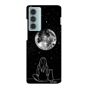 Чохол з малюнком кіт на Motorola MOTO G200 (Дівчина з котом)