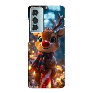 Яскравий чохол для Motorola MOTO G200 з Зимові Оленята (Олень з шарфом)