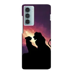 Чохол Король лев на Moto G200 (Силует Сімба і Налу)