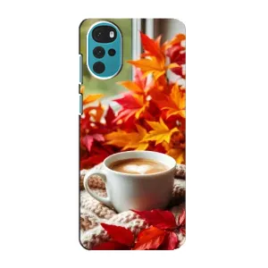 Чехол с уникальным дизайном «Осень с кофе» для Motorola MOTO G22