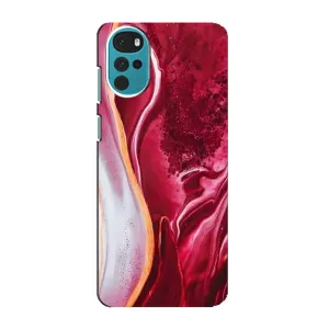 Чохол для Моторола MOTO G22 - з принтом (Дизайнерські) (AlphaPrint) (Мрамор червоний)