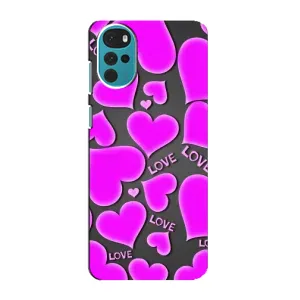 Чехлы для любимой на Моторола MOTO G22 (VPrint) (Pink hearts)