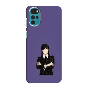 Чохли Венсдей на Motorola MOTO G22 Уенсдей (AlphaPrint) (Венздей у чорному)