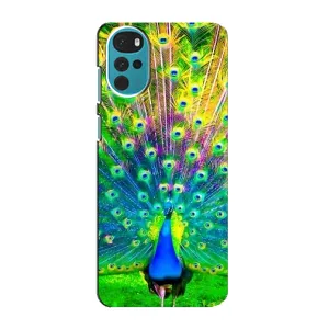 Чохол з пташками на Motorola MOTO G22 (VPrint) (Яскравий Павлин)