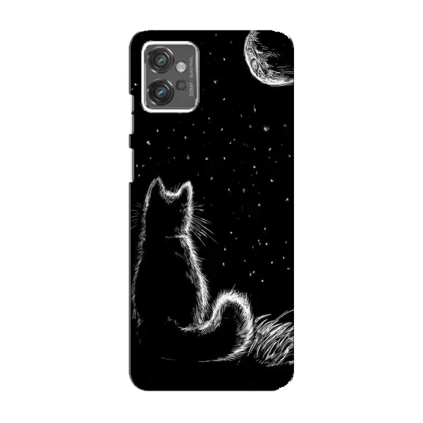 Чохол з принтом «Котик і місяць» для Motorola MOTO G23 Чохол з принтом «Котик і місяць» для Motorola MOTO G23