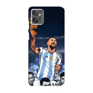 Чохли для Motorola MOTO G23 (Leo чемпіон) (AlphaPrint) (Мессі з кубком)