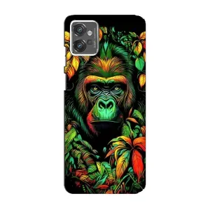 Чохол з Мавпами Motorola MOTO G23 - (AlphaPrint) (Мавпа в квітах)