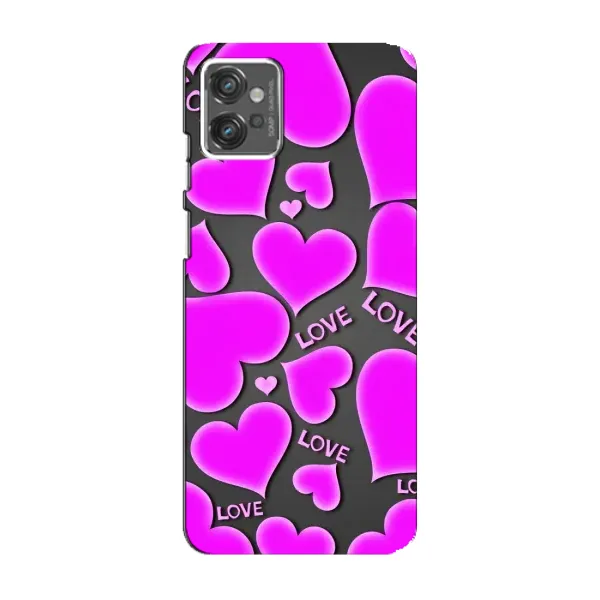 Чохол з принтом «Pink hearts» для Motorola MOTO G23