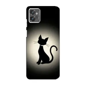 Чохол з принтом для Motorola MOTO G23 (AlphaPrint) Модні коти (Силует котика)