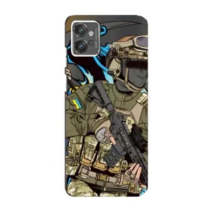 Чехлы с картинкой ЗСУ для Motorola MOTO G23 (AlphaPrint) (Воїн ЗСУ)
