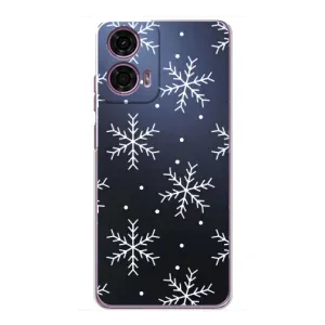 Чехол с принтом «Белые снежинки» для Motorola MOTO G24 Power