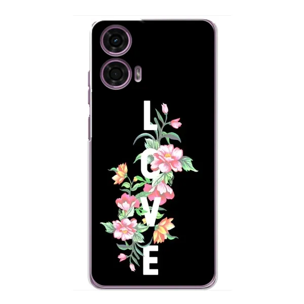Чехол с принтом «Цветы LOVE» для Motorola MOTO G24 Power Чехол с принтом «Цветы LOVE» для Motorola MOTO G24 Power