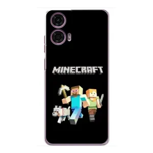 Чехол Майнкрафт на Motorola MOTO G24 Power (AlphaPrint) Minecraft (герои Minecraft)