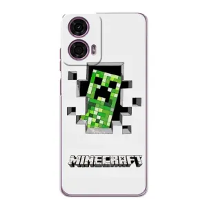 Чехол Майнкрафт на Motorola MOTO G24 Power (AlphaPrint) Minecraft (крипер Майнкрафт)