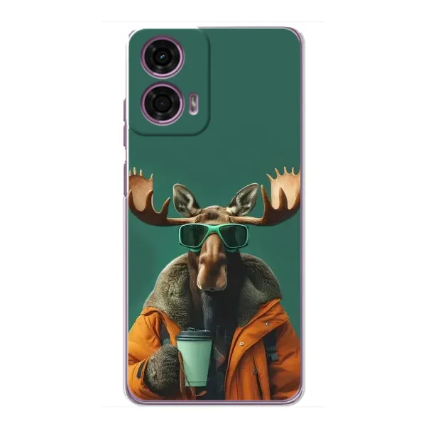 Чехол с принтом «Лось с кофе» для Motorola MOTO G24 Power Чехол с принтом «Лось с кофе» для Motorola MOTO G24 Power