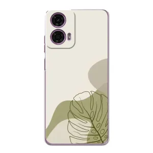 Силиконовый чехол с принтом в цветах на Motorola MOTO G24 Power (Зеленая монстера дизайн)
