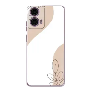 Силиконовый чехол с принтом в цветах на Motorola MOTO G24 Power (Нюдовая веточка абстракция)
