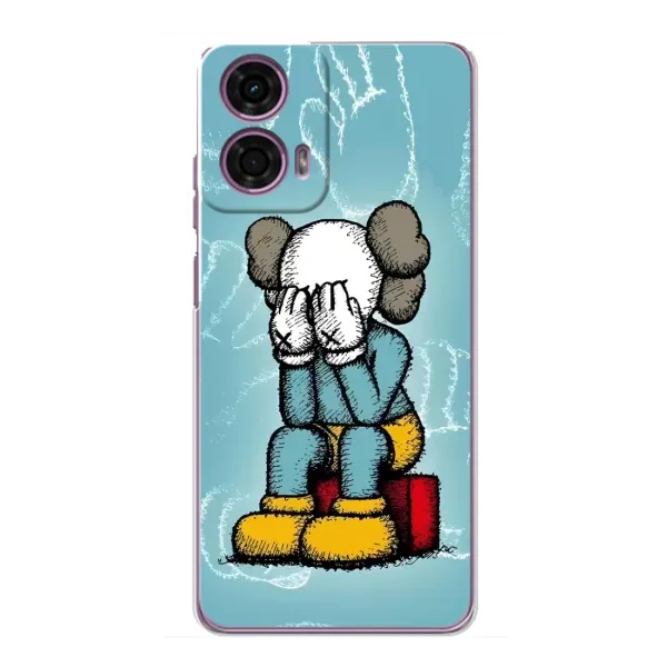 Чехол с принтом «Плач Bearbrick» для Motorola MOTO G24 Power