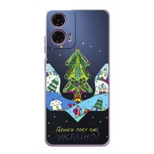 Чехол с принтом «Рождественский герб» для Motorola MOTO G24 Power