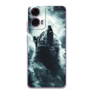Чехол с картинкой «Хищники» для Motorola MOTO G24 Power (Волк в облаках)