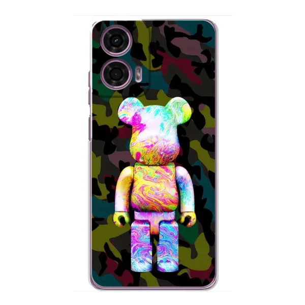 Чехол с принтом «Яркий Bearbrick» для Motorola MOTO G24 Power