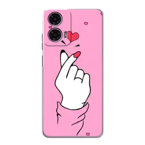 Чехол с принтом для Motorola MOTO G24 Power (AlphaPrint - Знак сердечка)