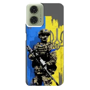 Чехлы с картинкой ЗСУ для Motorola MOTO G24 (AlphaPrint) (АРТ солдат)