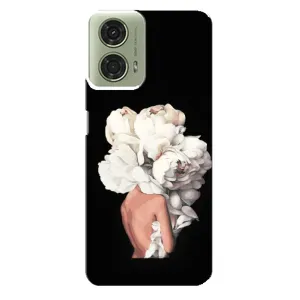 Чехлы (ART) Цветы на Motorola MOTO G24 (VPrint) (Білі квіти)