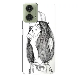 Чохол з друком для Motorola MOTO G24 - (Мода) (AlphaPrint) (Фото дівчини)