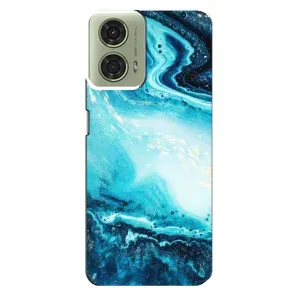 Мраморний чехол на Motorola MOTO G24 (VPrint) (Блакитний мрамор)
