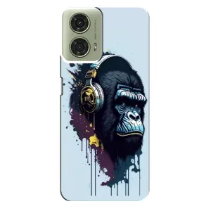 Чохол з Мавпами Motorola MOTO G24 - (AlphaPrint) (Горила в навушниках)