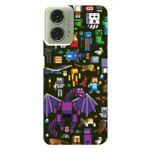 Чохол Майнкрафт на Motorola MOTO G24 (AlphaPrint) Minecraft (Колаж Майнкрафт)