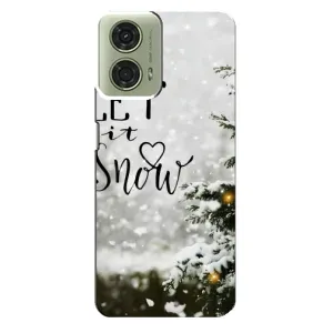 Новорічні, Святкові Чохли для Motorola MOTO G24 - 2024 год (Let it snow)