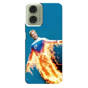 Чохол з принтом Фантастична четвірка для Motorola MOTO G24 (Людина-факел у вогні)