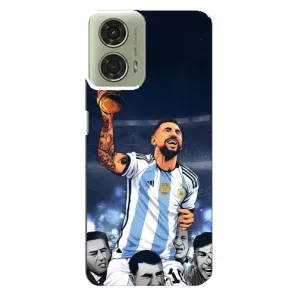 Чохли для Motorola MOTO G24 (Leo чемпіон) (AlphaPrint) (Мессі з кубком)
