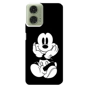 Міккі Маус чохол для Motorola MOTO G24 (AlphaPrint - Мультяшні) (Маус на чорному)