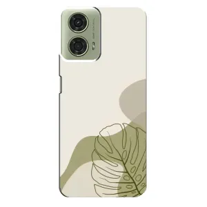 Силконовий чохол з принтом в квітах на Motorola MOTO G24 (Зелена монстера дизайн)