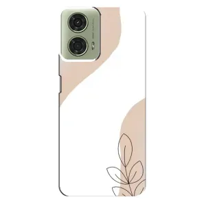 Силконовий чохол з принтом в квітах на Motorola MOTO G24 (Нюдова гілочка абстракція)