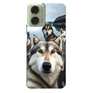 Чохол з Хаскі Motorola MOTO G24 - (AlphaPrint) (Селфі Хаскі)