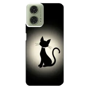 Чохол з принтом для Motorola MOTO G24 (AlphaPrint) Модні коти (Силует котика)