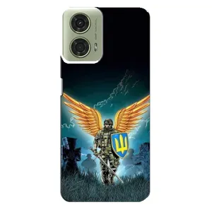 Чехлы с картинкой ЗСУ для Motorola MOTO G24 (AlphaPrint) (Солдат ЗСУ)