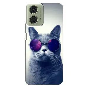Чохол з принтом для Motorola MOTO G24 (AlphaPrint) Модні коти (Стильний кіт)