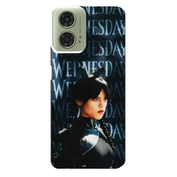 Чохол з принтом «Венздей кішка» для Motorola MOTO G24 Чохол з принтом «Венздей кішка» для Motorola MOTO G24