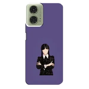 Чохли Венсдей на Motorola MOTO G24 Уенсдей (AlphaPrint) (Венздей у чорному)