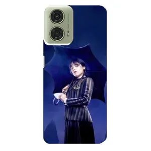 Чохли Венсдей на Motorola MOTO G24 Уенсдей (AlphaPrint) (Венздей з парасолькою)