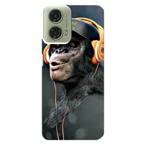 Чохол з Мавпами Motorola MOTO G24 - (AlphaPrint) (В навушниках)